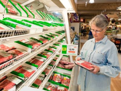 Grocery store meat cooler