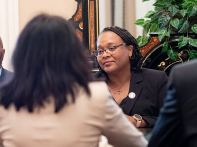 Lori Wilson at table