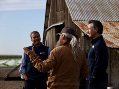 Newsom and Crowfoot tour farm