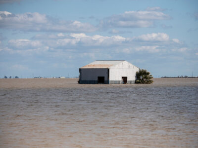 Tulare Lake barn flooding