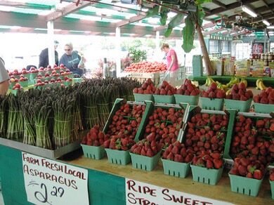 Strawberries at Farmers Market