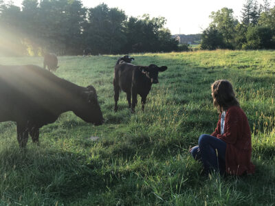 Lillie Beringer and cows