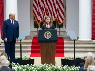 Amy Coney Barrett and Donald Trump