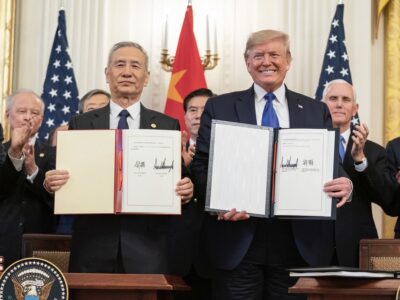 White House photo of phase one deal signing