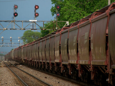 Grain on a train